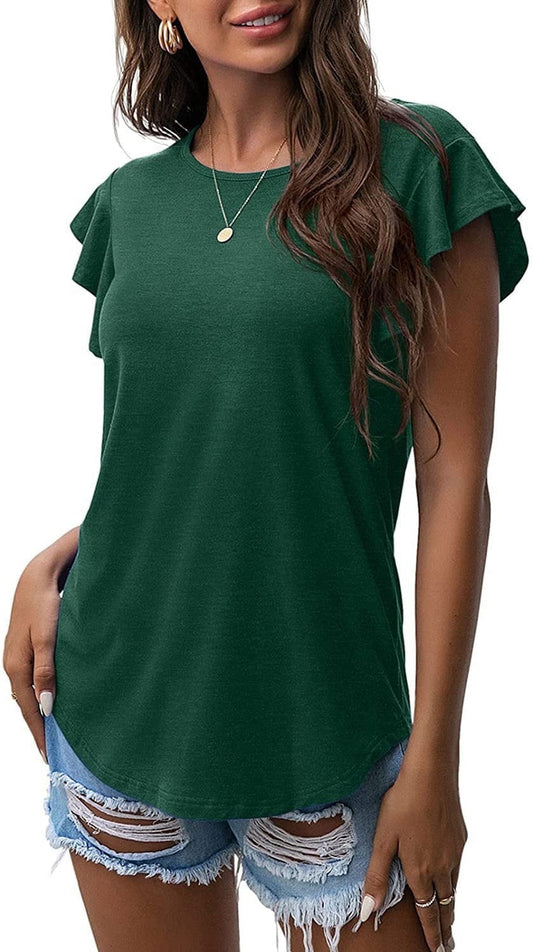 Casual ruffle short sleeve women top |
Lightweight summer blouse for women |
Elegant summer ruffle short sleeve shirt |
Breathable summer top for women casual wear |
Stylish ruffle sleeve women summer outfit |