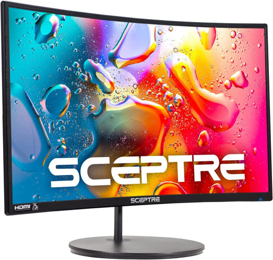 24" Curved 75Hz Gaming LED Monitor Full HD 1080P HDMI VGA Speakers, VESA Wall Mount Ready Metal Black 2019 (C248W-1920RN)