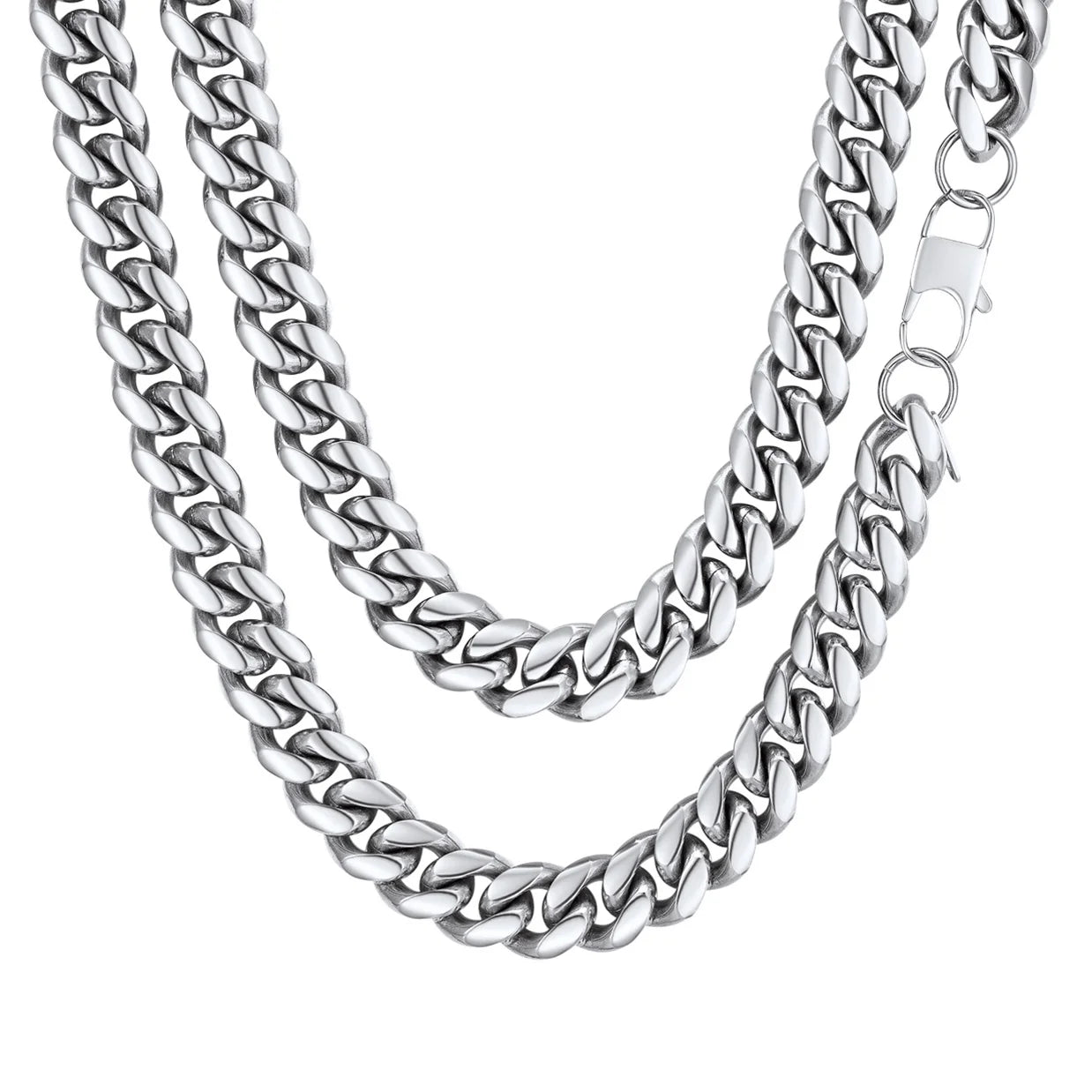 Hip Hop Men Necklaces Curb Cuban Chains 20Inch 10Mm Stainless Steel Chains Fathers Day Necklace Gift for Mens Dad Son