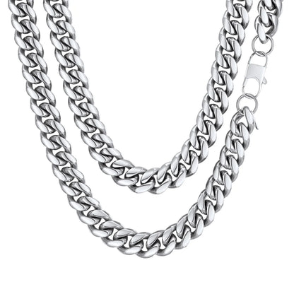 Hip Hop Men Necklaces Curb Cuban Chains 20Inch 10Mm Stainless Steel Chains Fathers Day Necklace Gift for Mens Dad Son