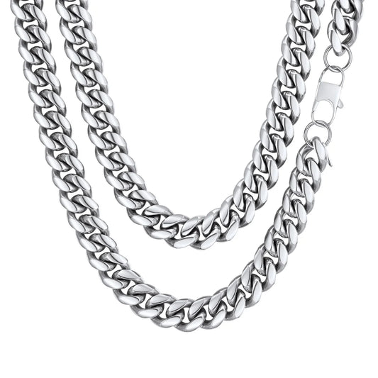Hip Hop Men Necklaces Curb Cuban Chains 20Inch 10Mm Stainless Steel Chains Fathers Day Necklace Gift for Mens Dad Son